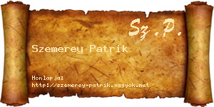Szemerey Patrik névjegykártya