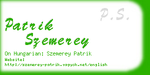 patrik szemerey business card